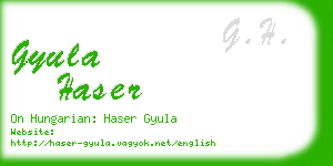 gyula haser business card